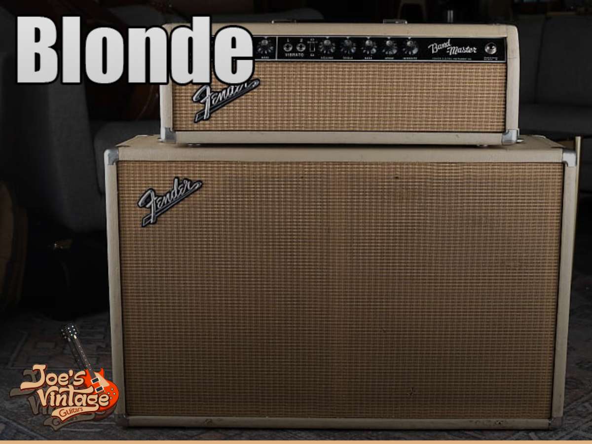 Vintage Fender amplifier with classic blonde tolex finish, a signature style from the early 1960s era