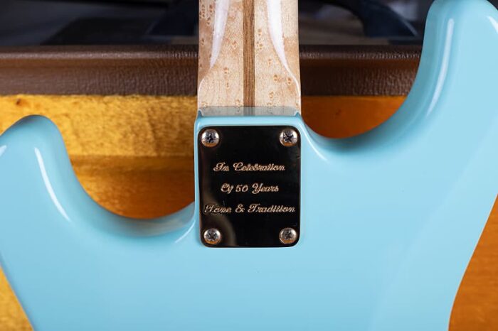 #4 of 5! Fender Custom Shop Masterbuilt Golden Celebration 58' Stratocaster 1997 - Daphne Blue - Image 11