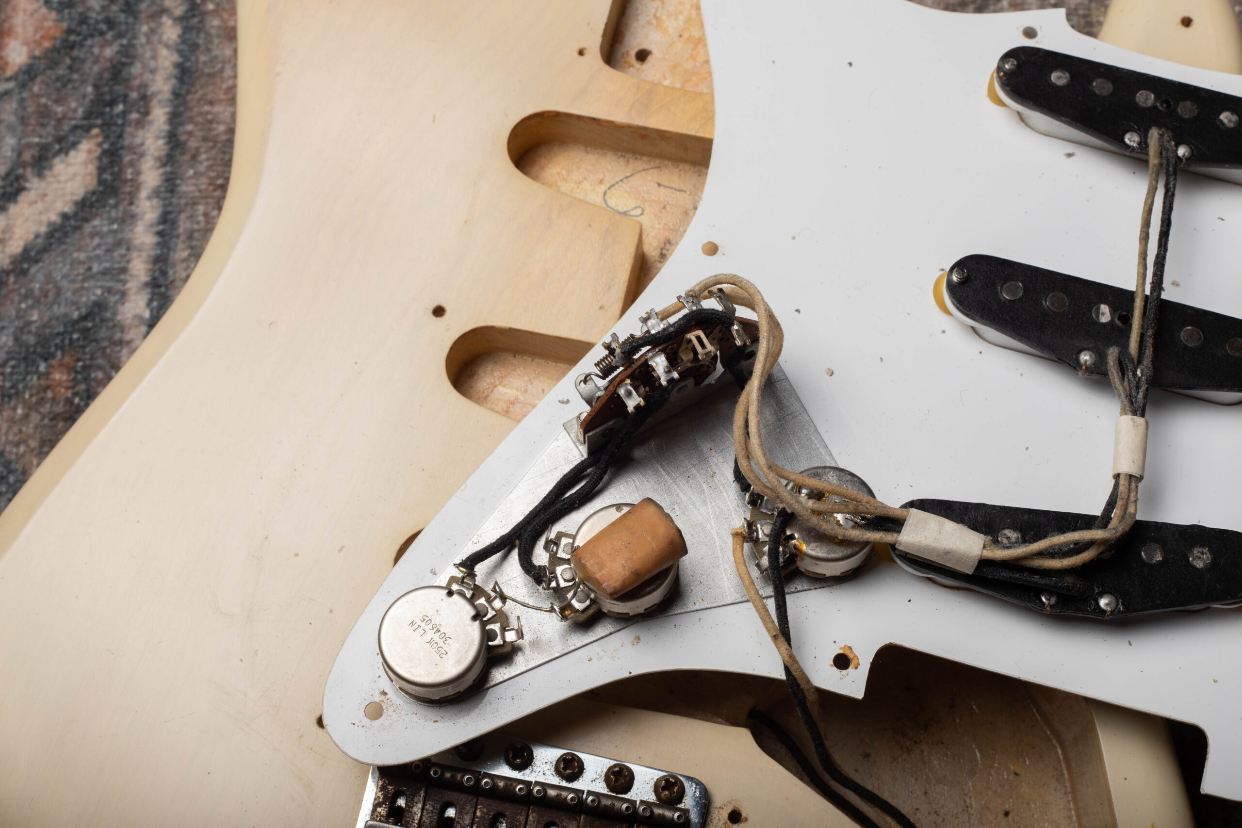 original 1956 Blonde Fender Stratocaster electronics